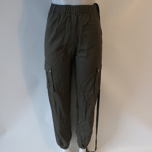 NWT Womens PrettyLittleThing Khaki Cargo Trouser Pants 4 - Picture 1 of 7